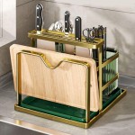 Rak Peralatan Dapur Gantung, Tempat Pisau dan Sumpit Multifungsi, Rak Pengering Papan Pemotong dan Peralatan Makan